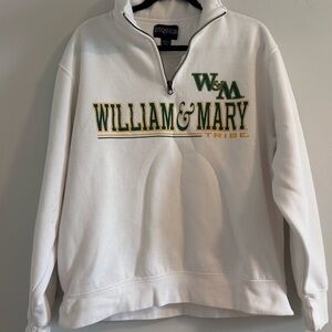 Jansport White Quarter-Zip Sweater with Green and Gold Accents